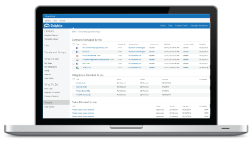 Contract Management User Dashboard